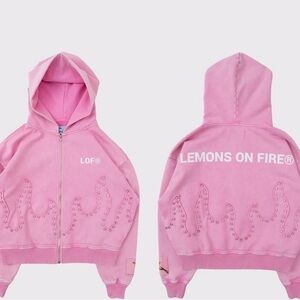 Pink Embellished Hoodie